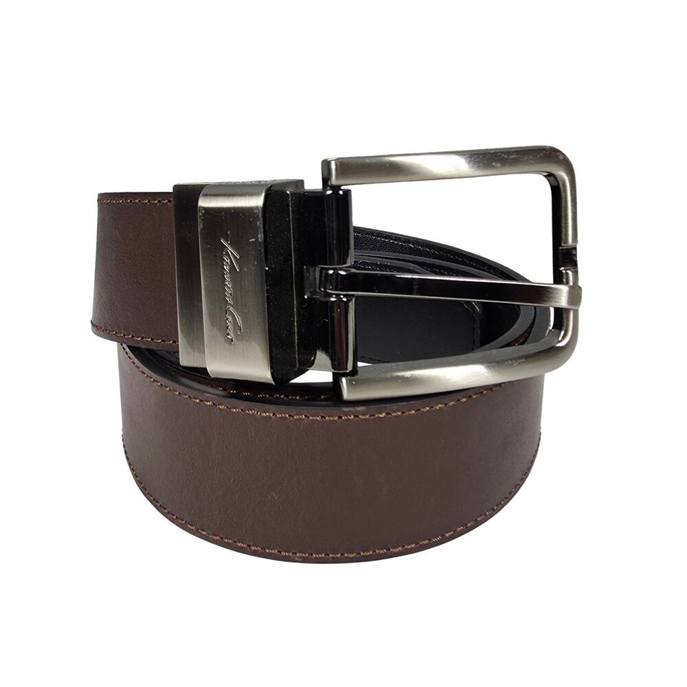 KENNETH COLE REVERSIBLE LEATHER BELT – SIZE 32 – BLACK/BROWN – 27"L x 1.25" W